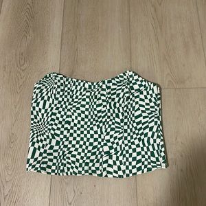 Green race checkered corset